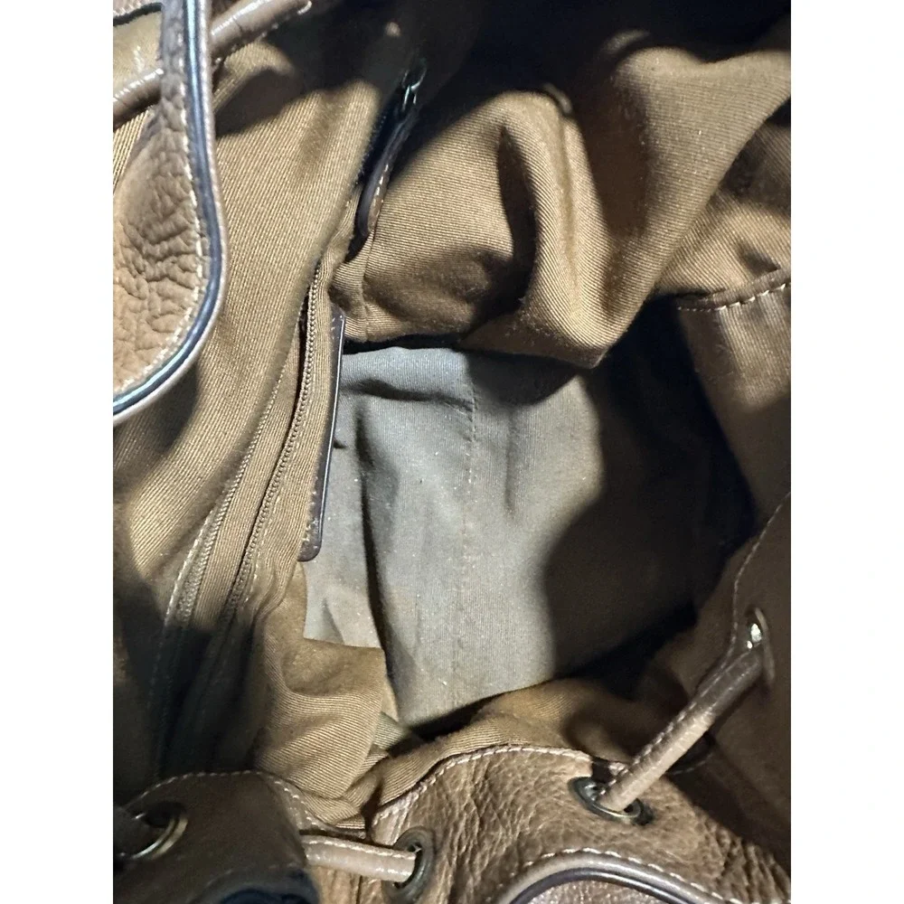 VTG Coach Pebble Leather Billie Saddle Brown Backpack - Picture 8 of 12